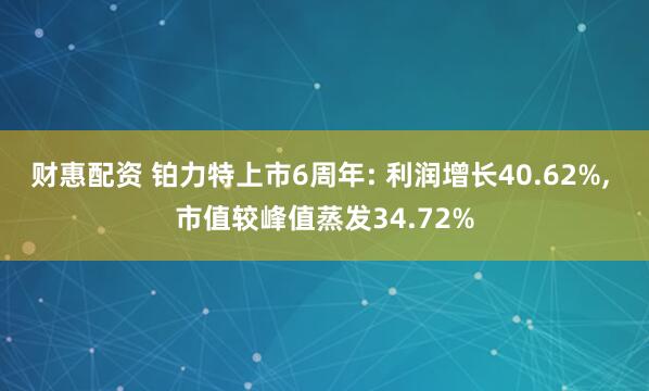 财惠配资 铂力特上市6周年: 利润增长40.62%, 市值较峰值蒸发34.72%