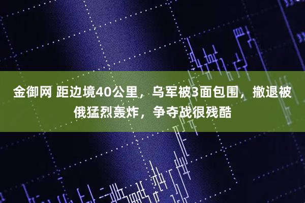 金御网 距边境40公里，乌军被3面包围，撤退被俄猛烈轰炸，争夺战很残酷